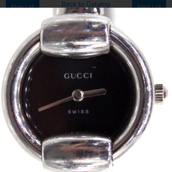 Gucci 1400 Stainless Steel Caseback - Silver and Black Engraving with COA main image 9